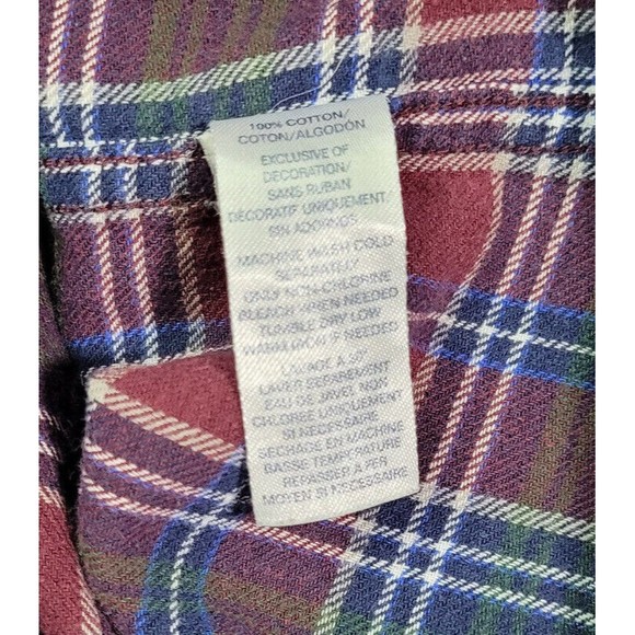 Chaps Performance Plaid Flannel Men Sz Small Shirt Button Down Christmas Cotton - Picture 5 of 9